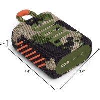 BL Go 3: Portable Speaker with Bluetooth, Built-in Battery, Waterproof and Dustproof Feature - Squad, Camouflage