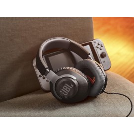JBL Quantum 100 - Wired Over-Ear Gaming Headphones - Black, Large - JBLQ100XBLKGRNAM