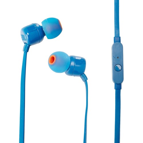 JBL T110 - Earphones with mic - in-ear - wired - 3.5 mm jack - blue