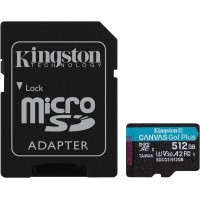 Kingston 512GB microSDXC Canvas Go Plus 170MB/s Read UHS-I, C10, U3, V30, A2/A1 Memory Card + Adapter (SDCG3/512GB)