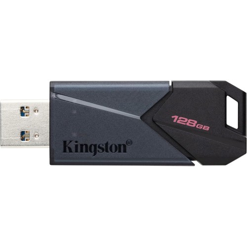 Kingston DataTraveler Exodia Onyx 128GB USB 3.2 Gen 1 Flash Drive with Sleek Moving Cap and Loop (Matte Black)
