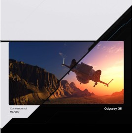 SAMSUNG Odyssey G5 Series 27-Inch WQHD (2560x1440) Gaming Monitor, 144Hz, Curved, 1ms, HDMI, Display Port, FreeSync Premium