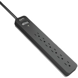 Apc 6-Outlet Surgearrest Surge Protector, 6Ft Cord (Black)