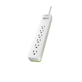 Apc 6-Outlet Surgearrest Surge Protector, 6Ft Cord (White)