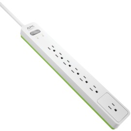 Apc 7-Outlet Surgearrest Surge Protector, 6Ft Cord (White)