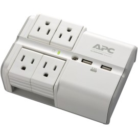 Apc Essential Surgearrest 4-Rotating-Outlets Wall Tap With 2 Usb Charging Ports