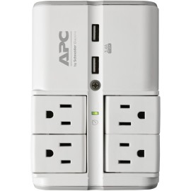 Apc Essential Surgearrest 4-Rotating-Outlets Wall Tap With 2 Usb Charging Ports