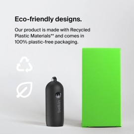 Belkin BOOST CHARGE - Car power adapter - 30 Watt - 3 A - Fast Charge, Power Delivery 3.1 (24 pin USB-C) - black