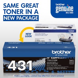 Brother TN433BK High Yield Black Toner Cartridge (approx. 4,500 dpi), Medium Size
