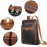 CLUCI Leather Laptop Backpack for Women 15.6 inch Computer Backpack Travel Business Work Large College Daypack Black with Brown