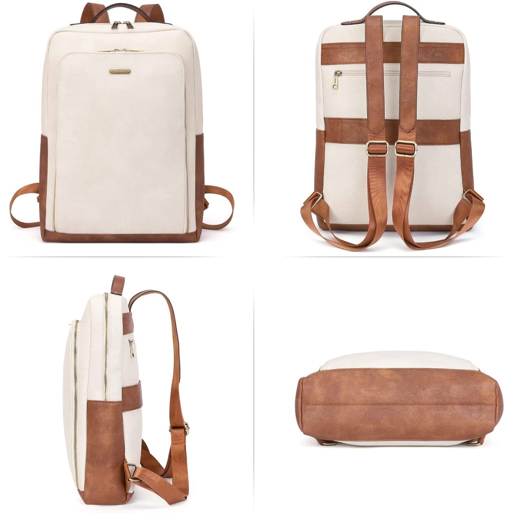 NWT Cluci Cream Backpack Purse with Brown Accents Cluci | Bags | Nwt Cluci Cream With Brown Accents Backpack  main image 4