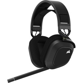 CORSAIR HS80 RGB WIRELESS Premium Gaming Headset with Spatial Audio - Works with Mac, PC, PS5, PS4 - Carbon