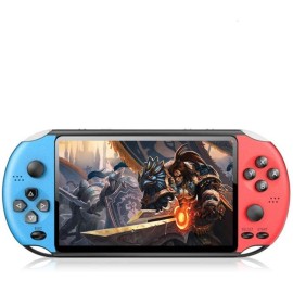 CZT New 5.1-inch Retro Video Game Console Build in 4800 Games of 9 emulators Handheld Portable Game Console Supports MP3/MP4/E-book with Rechargeable Lithium Battery mp3 mp4(Bluered)