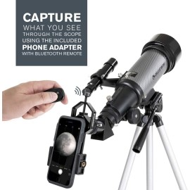 Celestron - 70mm Travel Scope DX - Portable Refractor Telescope - Fully-Coated Glass Optics - Ideal Telescope for Beginners - BONUS Astronomy Software Package - Digiscoping Smartphone Adapter