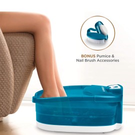 Conair HEAT SENSE Pedicure Foot Spa Bath with Massaging Foot Rollers, Soothing Bubbles, Pumice and Nail Brush, and Foot Bath Massager with Heat