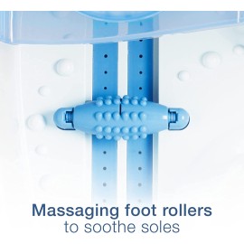 Conair Waterfall Pedicure Foot Spa Bath with Blue LED Lights, Massaging Bubbles and Massage Rollers, Blue/White