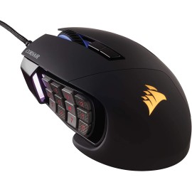 Corsair Scimitar RGB Elite, MOBA/MMO Gaming Mouse, Black, Backlit RGB LED, 18000 DPI, Optical