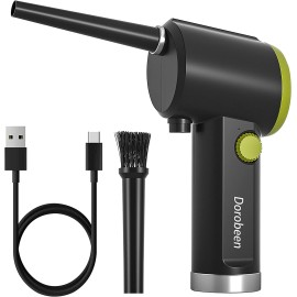DOROBEEN Compressed Air Duster, Cordless Handheld Air Blower, Stepless Speed, 41000RPM, Portable Rechargeable Built-in Battery, Electric Air Duster for Computer Keyboard Electronics Cleaning