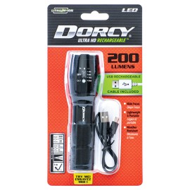 Dorcy 200-Lumen Ultra Hd Aluminum Led Rechargeable Flashlight With Power Bank