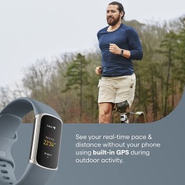 Fitbit B09BXH5MC1 Charge 5 Advanced Fitness, Health Tracker with Built-in GPS, Stress Management Tools, Sleep Tracking, 24/7 Heart Rate & More, Platinum, Mineral Blue, One Size S & L Bands Included, Steel Blue