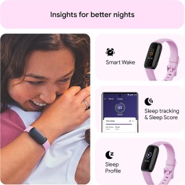 Fitbit Inspire 3 Health & Fitness Tracker with Stress Management, Workout Intensity, Sleep Tracking, 24/7 Heart Rate and more, Lilac Bliss/Black, One Size (S & L Bands Included)