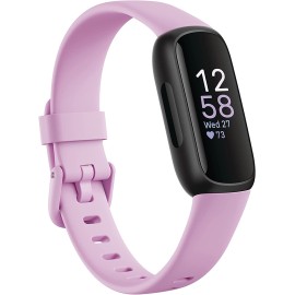 Fitbit Inspire 3 Health & Fitness Tracker with Stress Management, Workout Intensity, Sleep Tracking, 24/7 Heart Rate and more, Lilac Bliss/Black, One Size (S & L Bands Included)