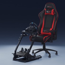 GT OMEGA Racing Wheel Stand for Logitech G920 G29 G923 Driving Force Gaming Steering Wheel, Pedals & Gear Shifter Mount V1, PS4, Xbox, Ferrari, PC - Foldable, Tilt-Adjustable