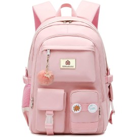 HIDDS Pink Laptop Backpacks 15.6 Inch School Bag College Backpack Anti Theft Travel Daypack Pink