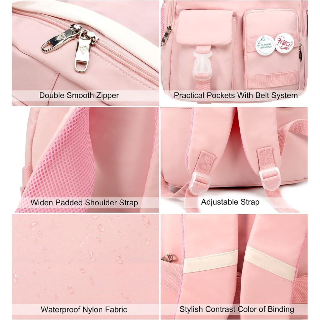HIDDS Pink Laptop Backpacks 15.6 Inch School Bag College Backpack Anti Theft Travel Daypack Pink - HIDDSPNK HIDDS Pink Laptop Backpacks 15.6 Inch School Bag College Backpack Anti Theft Travel Daypack Pink - HIDDSPNK