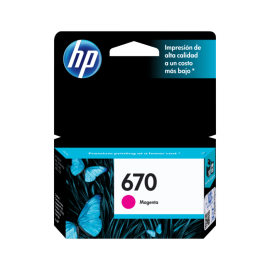 HP 670 Magenta Ink Cartridge (CZ115A) For HP Deskjet Ink Advantage 3525, 4615, 4625, 5525 Printer
