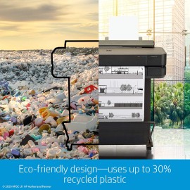 HP DesignJet T650 - 24" large-format printer - color - ink-jet - Roll A1 (61.0 cm x 91.4 m) - 2400 x 1200 dpi - up to 0.43 min/page - USB 2.0, Gigabit LAN, Wi-Fi - cutter