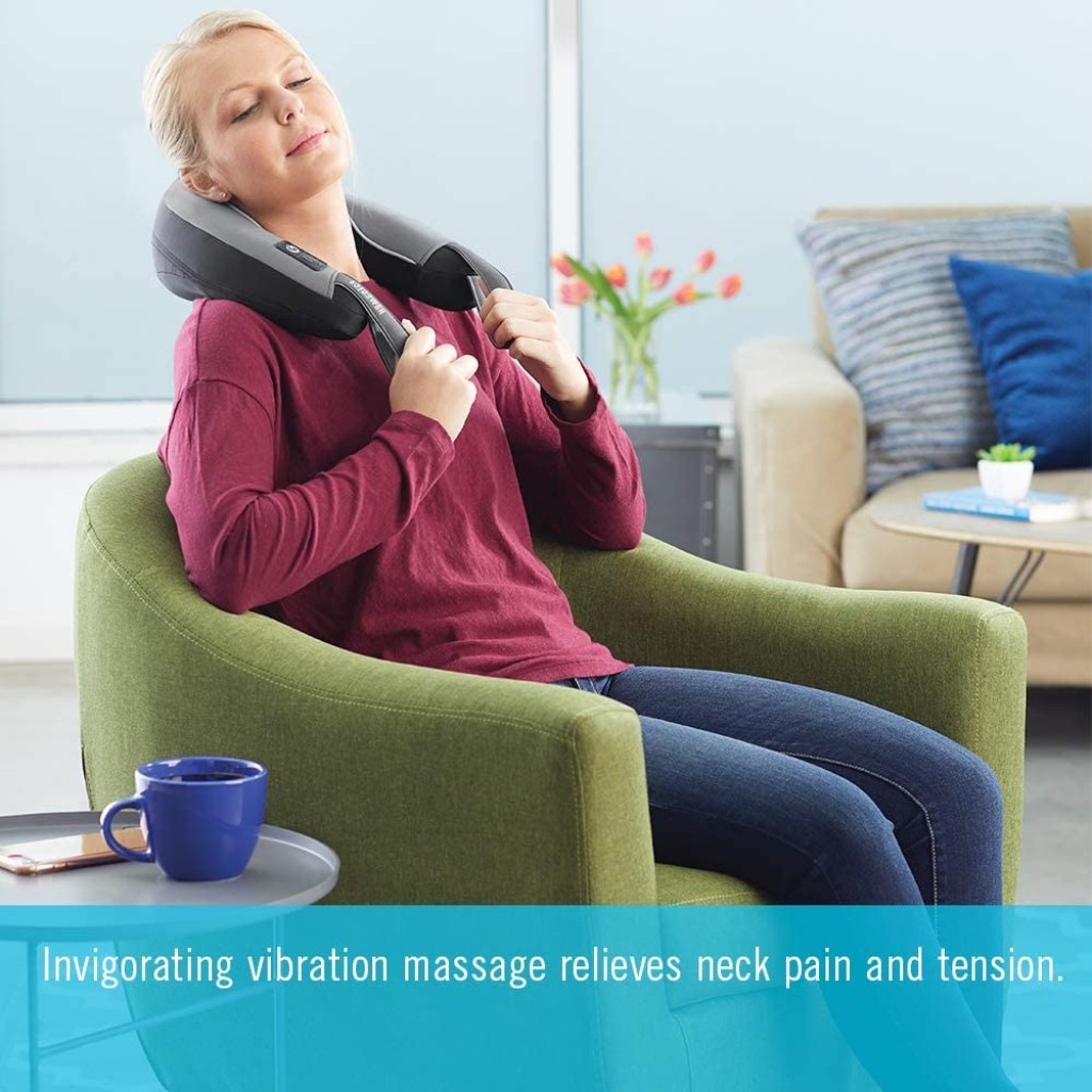 Homedics Pro Therapy Vibration Neck Massager with Heat — Soft Foam,  Vibration Massage, Plus Soothing Heat and Choice of 2 Speeds