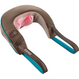 Homedics Shiatsu Neck Massager with Heat Integrated Onand Off Button, Deep-Kneading Massage