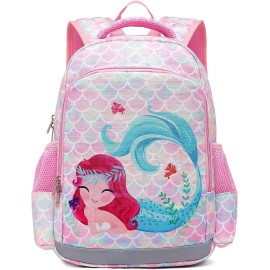 JIANYA Girls Backpack for School Kids Bookbag Kindergarten Elementary Backpack Lunch Box Set, Light Blue