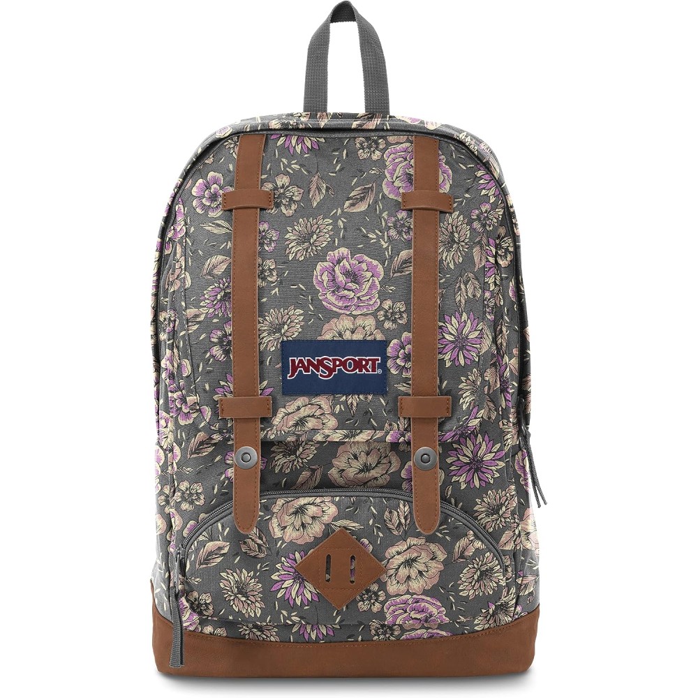 JanSport Cortlandt 15-inch Laptop Backpack - 25 Liter Travel Pack, Boho Floral Graphite Gre