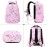 Kouxunt Unicorn Girls School Backpacks for Kids Teens, 3-in-1 School Bag Bookbags Set with Lunch Bag Pencil Case (Pink)