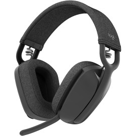 Logitech Zone Vibe 100 Lightweight Wireless Over Ear Headphones with Noise Canceling Microphone, Advanced Multipoint Bluetooth Headset, Works with Teams, Google Meet, Zoom, Mac/PC - Graphite