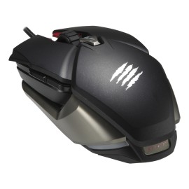 Mad Catz B.A.T. 6+ Wired Gaming Mouse - 16000DPI - 10 Programmable Buttons - Patented Dakota Switch - Adjustable Grip - with 2 Interchangeable Palm Rests & 3 Interchangeable Side Skirts - Black