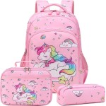 Meisohua BLUEHEARTS  Backpack Set for Girls School Backpack for Kids Preschool Kindergarten Elementary School Bookbag
