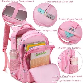 Meisohua BLUEHEARTS  Backpack Set for Girls School Backpack for Kids Preschool Kindergarten Elementary School Bookbag