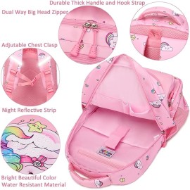 Meisohua BLUEHEARTS  Backpack Set for Girls School Backpack for Kids Preschool Kindergarten Elementary School Bookbag