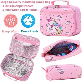 Meisohua BLUEHEARTS  Backpack Set for Girls School Backpack for Kids Preschool Kindergarten Elementary School Bookbag