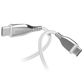 Naztech 6-Ft. Titanium Usb-C To Usb-C Braided Cable (White)