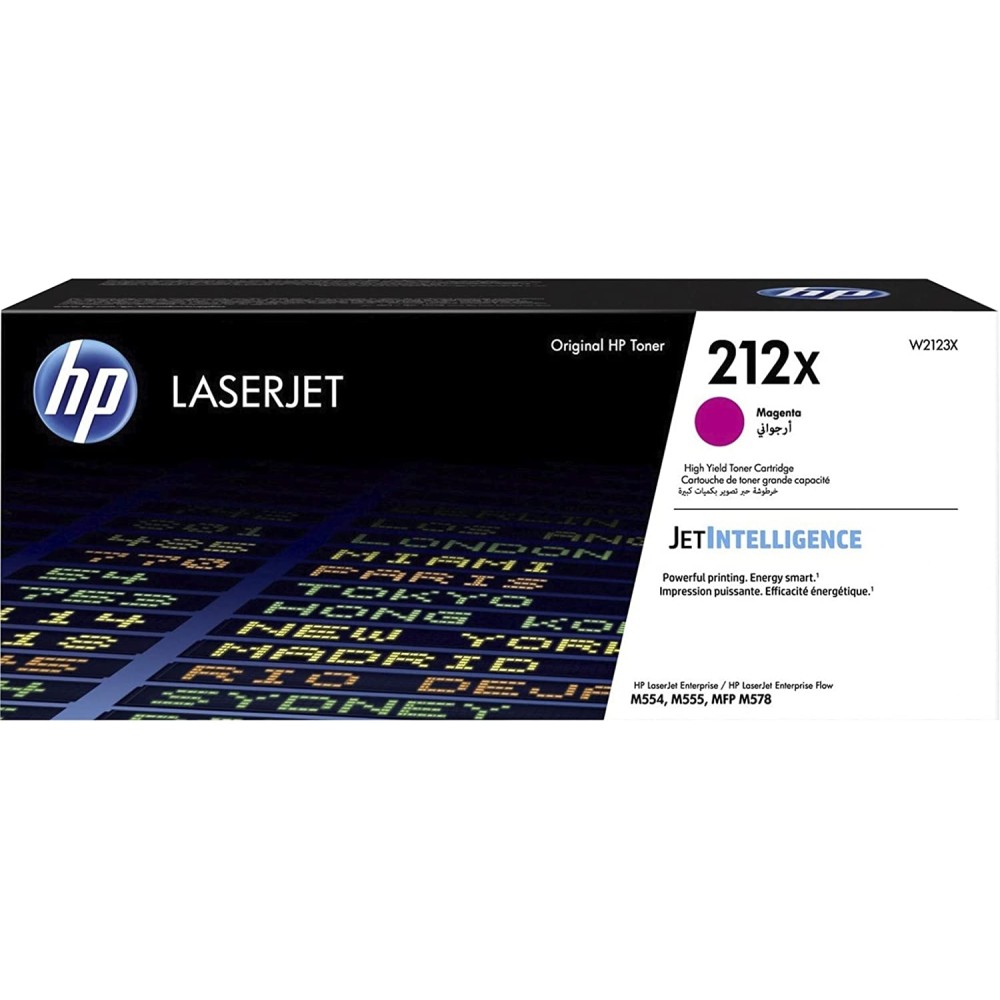 Original HP 212X Magenta High-yield Toner Cartridge | Works with HP Color LaserJet Enterprise M554, M555 Series, HP Color LaserJet Enterprise MFP M578 Series | W2123X