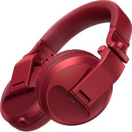 Pioneer DJ HDJ-X5BT-R - Closed-back, Bluetooth-compatible, Circumaural DJ Headphones with 40mm Drivers, 5Hz-30kHz Frequency Range, Detachable Cable, and Carry Pouch - Red