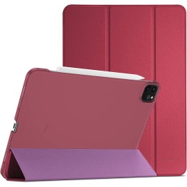 ProCase iPad Pro 11 Inch Case 2022 / 2021 / 2020 / 2018, Slim Stand Hard Back Shell Smart Cover for iPad Pro 11 Inch 4th Generation 2022 / 3rd Gen 2021/ 2nd Gen 2020 / 1st Gen 2018 -Wine