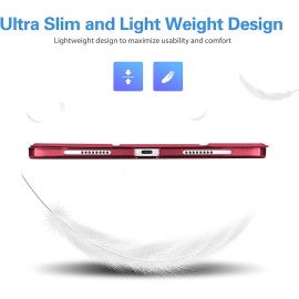 ProCase iPad Pro 11 Inch Case 2022 / 2021 / 2020 / 2018, Slim Stand Hard Back Shell Smart Cover for iPad Pro 11 Inch 4th Generation 2022 / 3rd Gen 2021/ 2nd Gen 2020 / 1st Gen 2018 -Wine