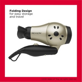 REVLON 1875W Compact Folding Handle Travel Hair Dryer