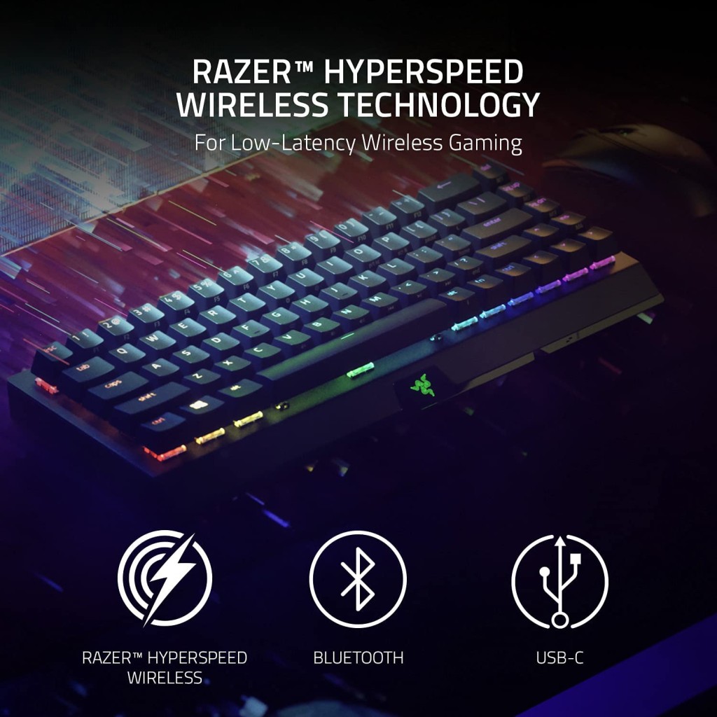 X Raz 4 Mini Razer BlackWidow V3 Mini HyperSpeed 65% Wireless Mechanical Gaming ...