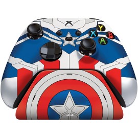 Razer Limited Edition Captain America Wireless Controller & Quick Charging Stand Bundle for Xbox Series X|S, Xbox One: Impulse Triggers - Textured Grips - 12hr Battery Life - Magnetic Secure Charging